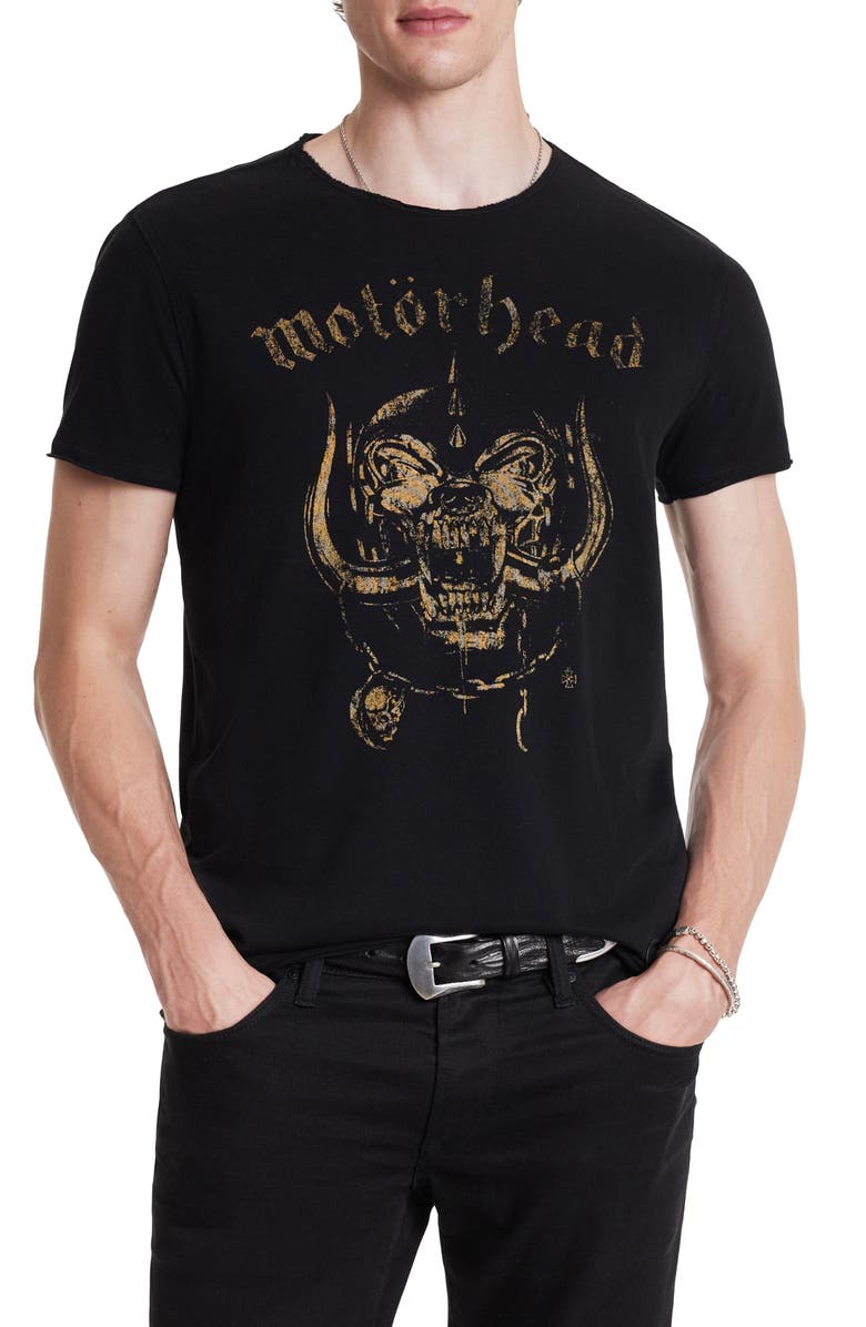 John Varvatos Motörhead Raw Edge Organic Cotton Graphic T-Shirt, Main, color, Black