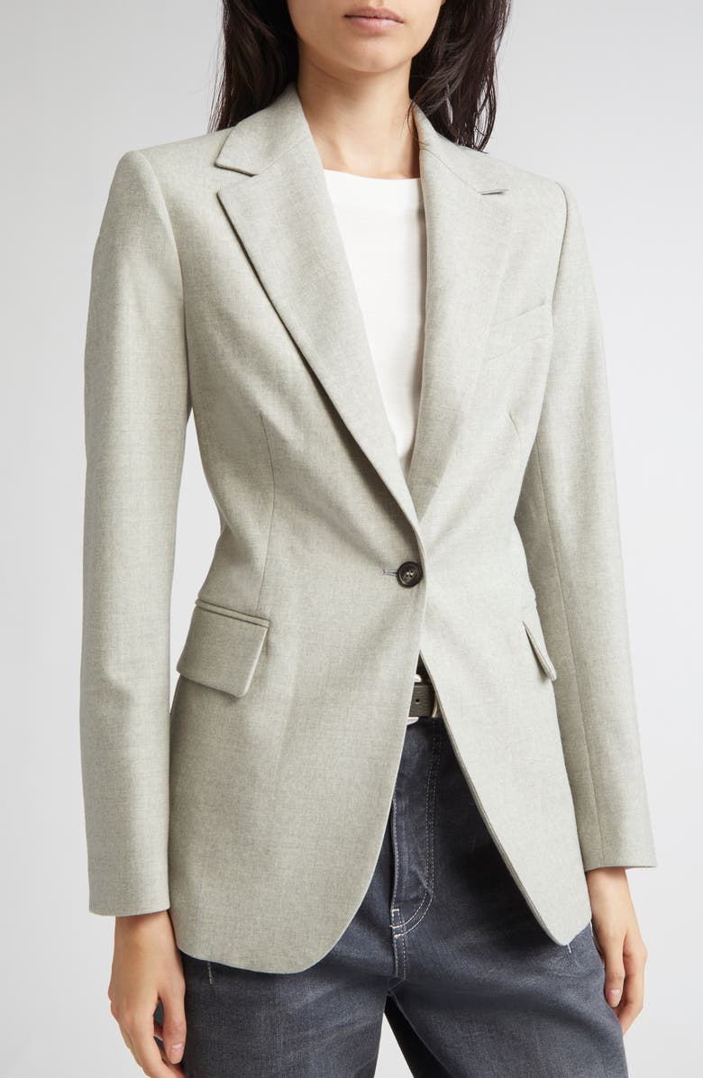 Eleventy Stretch Wool Blazer with Removable Hooded Bib, Alternate, color, Light Gray Melange