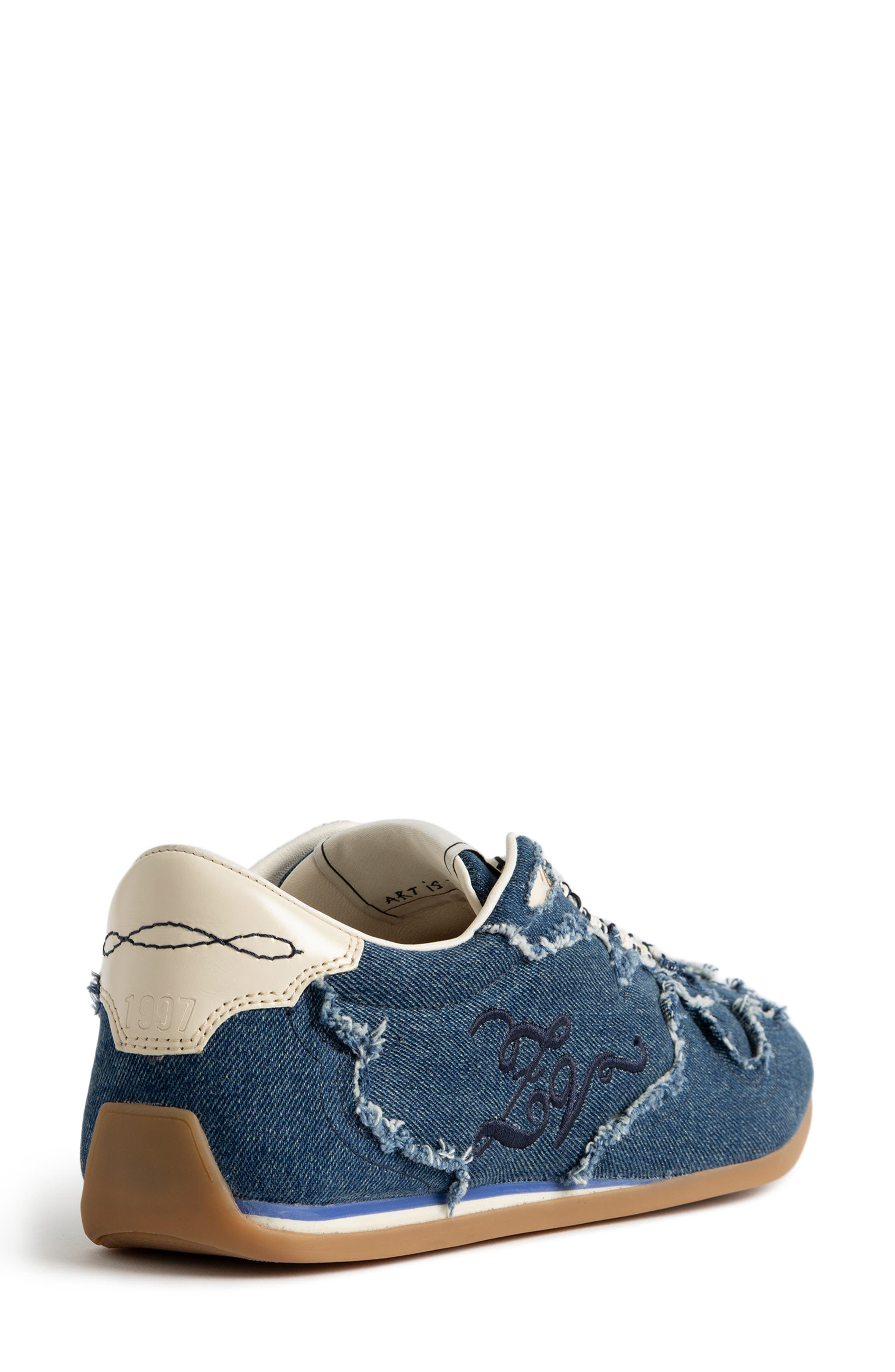 Zadig & Voltaire ZV Denim Dance Sneaker, Alternate, color, Silent