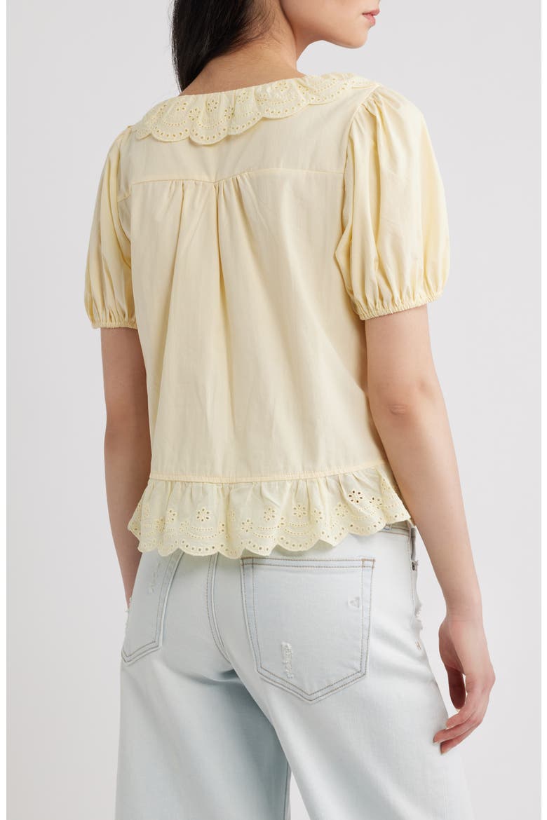Aspen Tie Front Cotton Eyelet Embroidered Top, Alternate, color, MANGO
