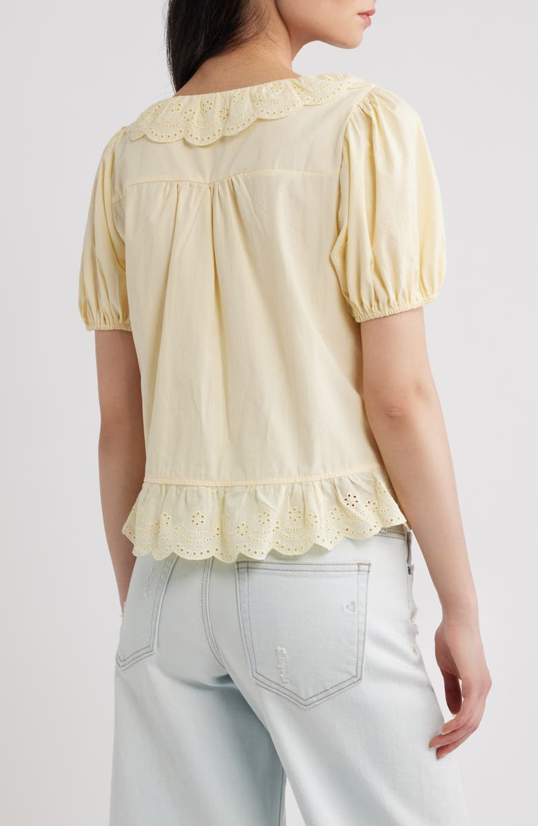 Petal & Pup Aspen Tie Front Cotton Eyelet Embroidered Top, Alternate, color,