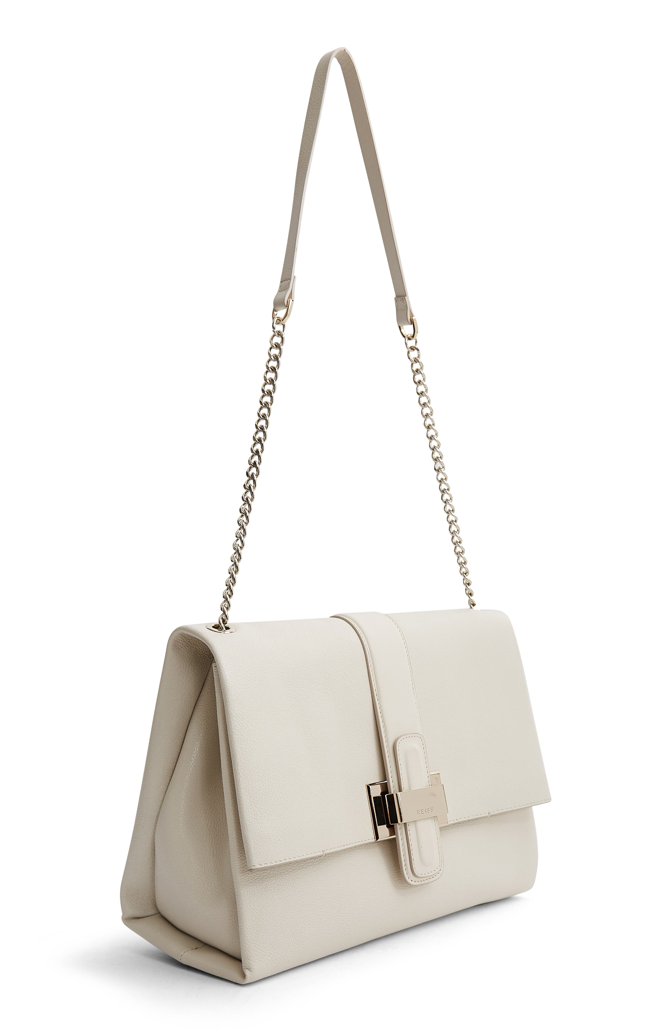 Maya Leather Shoulder Bag, Alternate, color, OFF WHITE