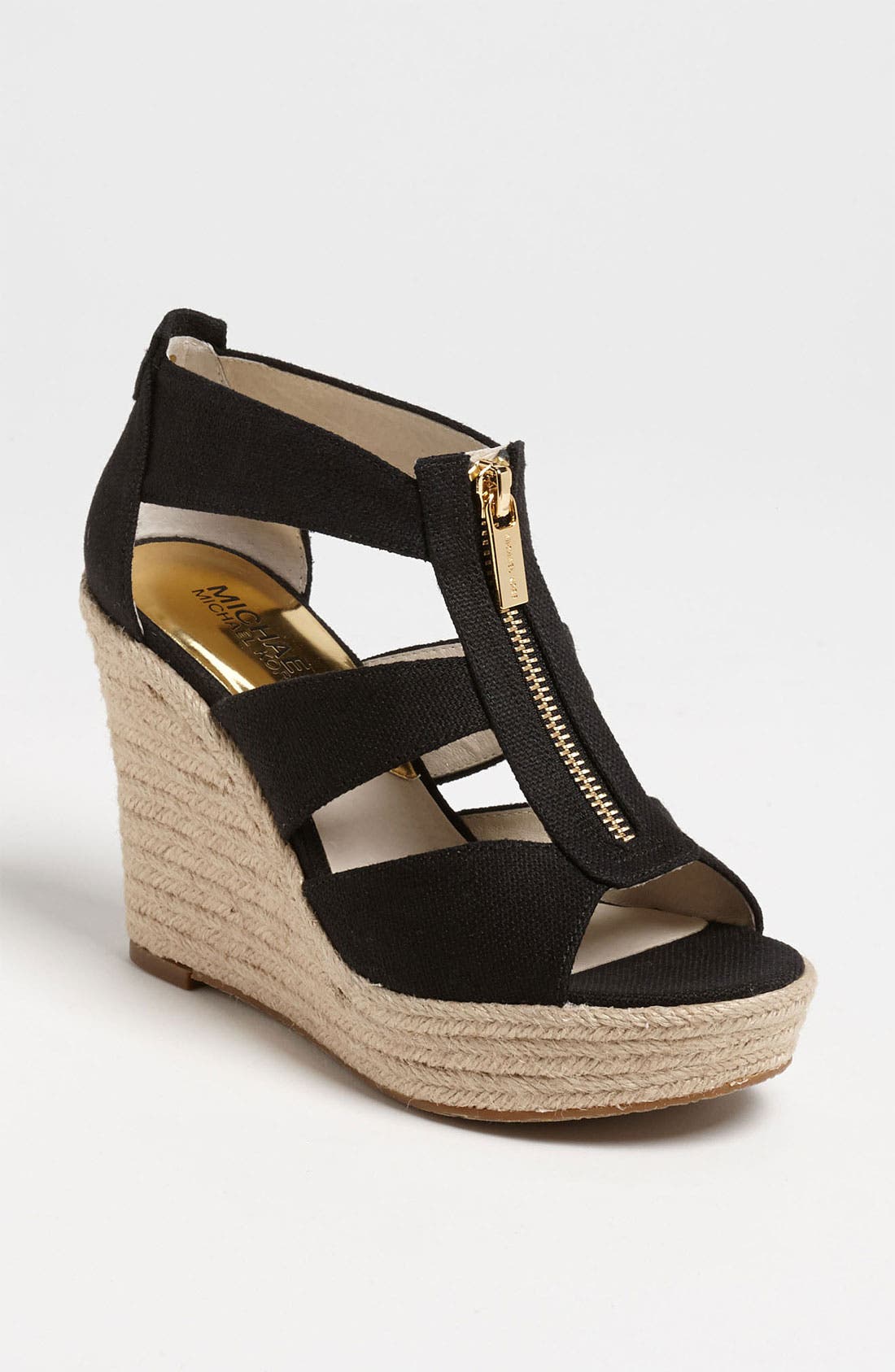 'Damita' Wedge Sandal, Main, color, BLACK