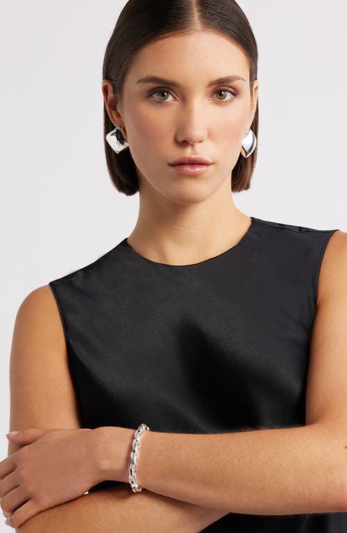 Nordstrom Puffed Square Button Stud Earrings In Metallic