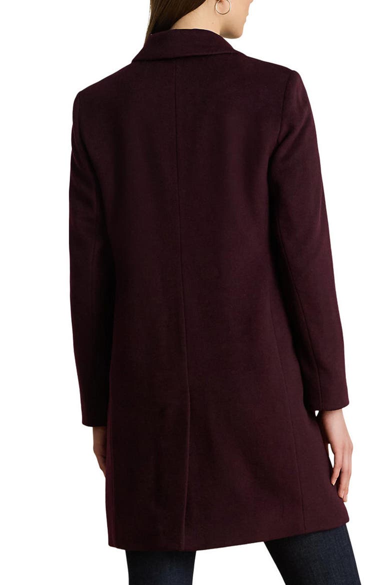 Longline Wool Blend Coat, Alternate, color, PINOT NOIR