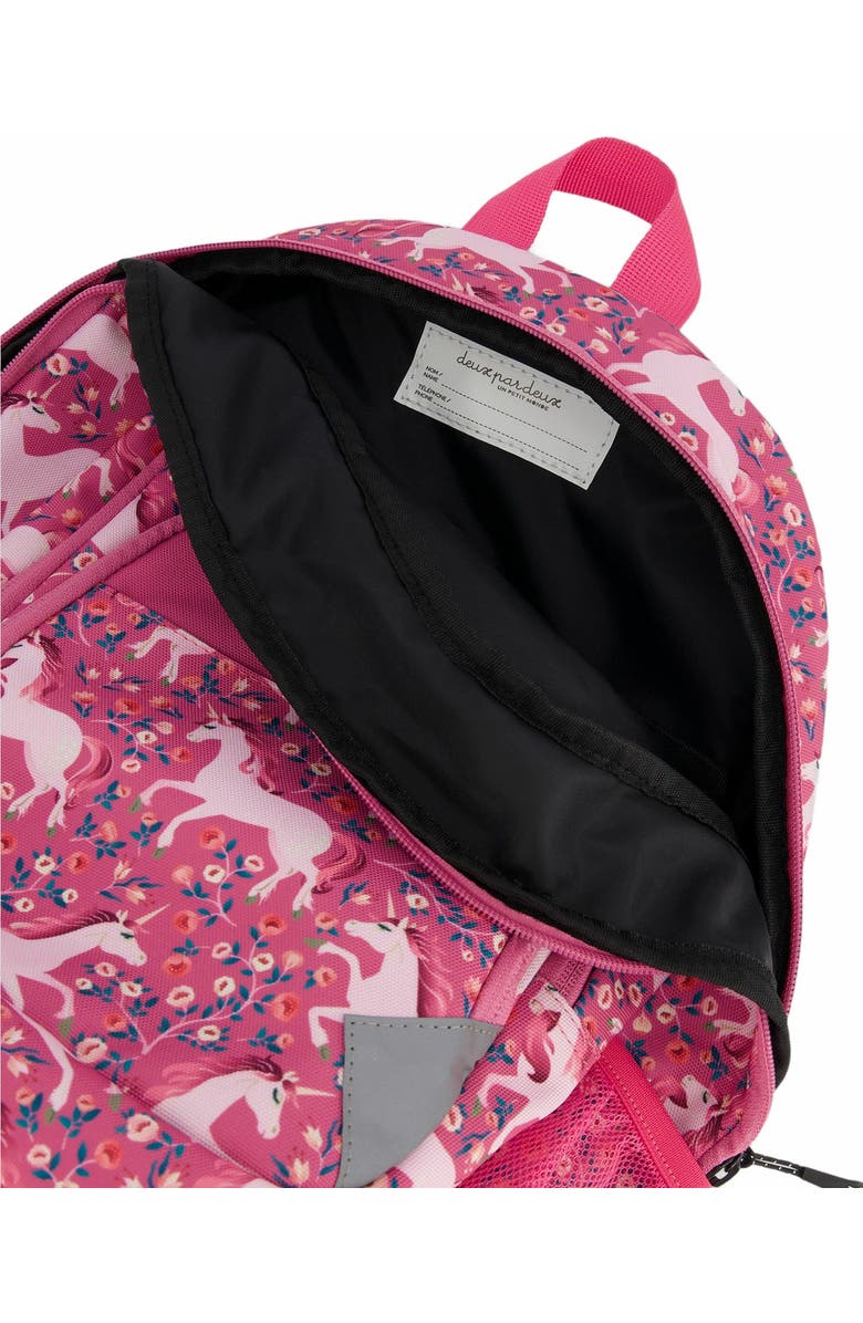 Deux par Deux Little Girl's Toddler Backpack Pink Printed Unicorn, Alternate, color,