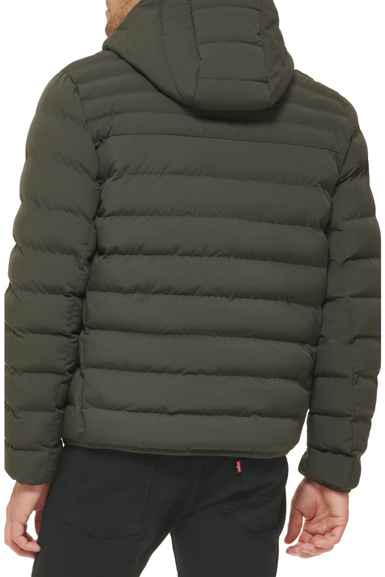 Stretch Hooded Puffer Jacket, Alternate, color, OLIVE