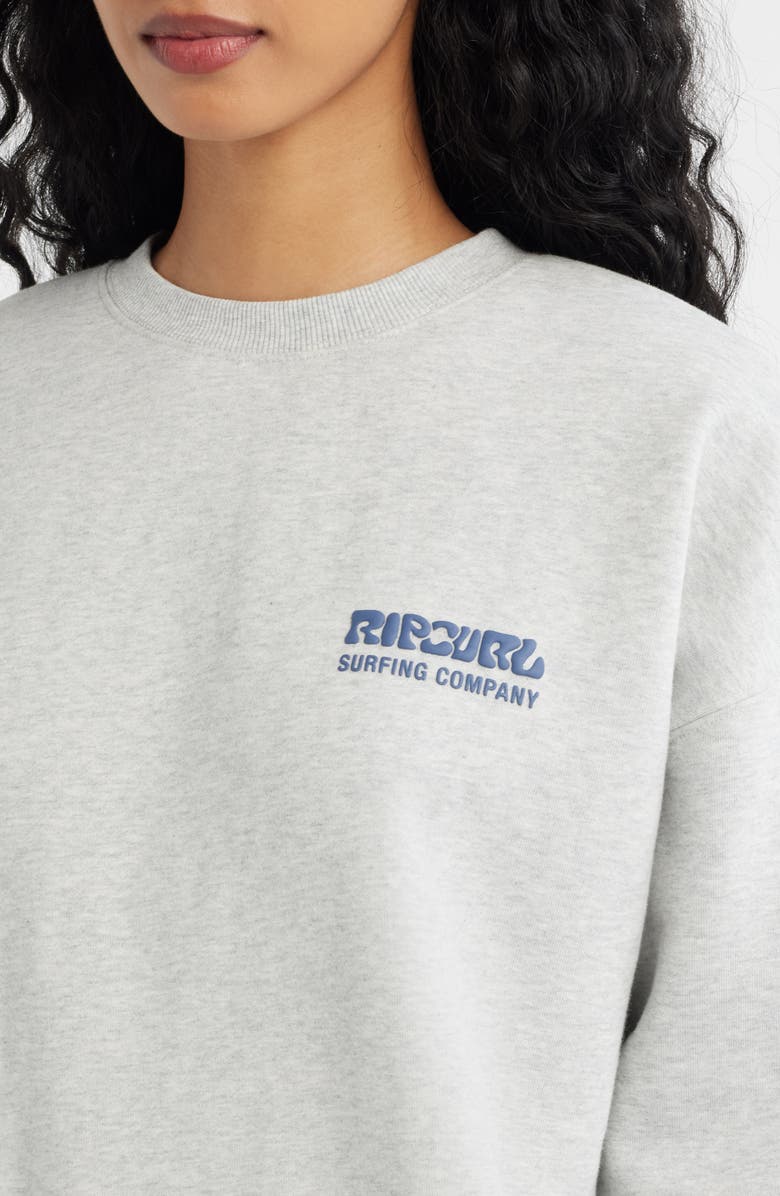 Rip Curl Surf Puff Logo Sweatshirt, Alternate, color, Grey Marle/ Navy