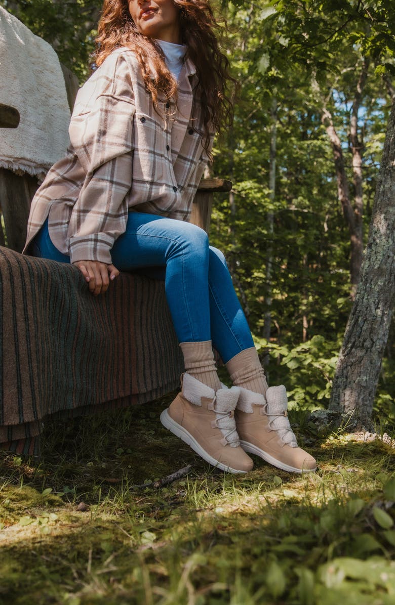 JBU Freeze Faux Shearling Trim Boot, Alternate, color, Brown