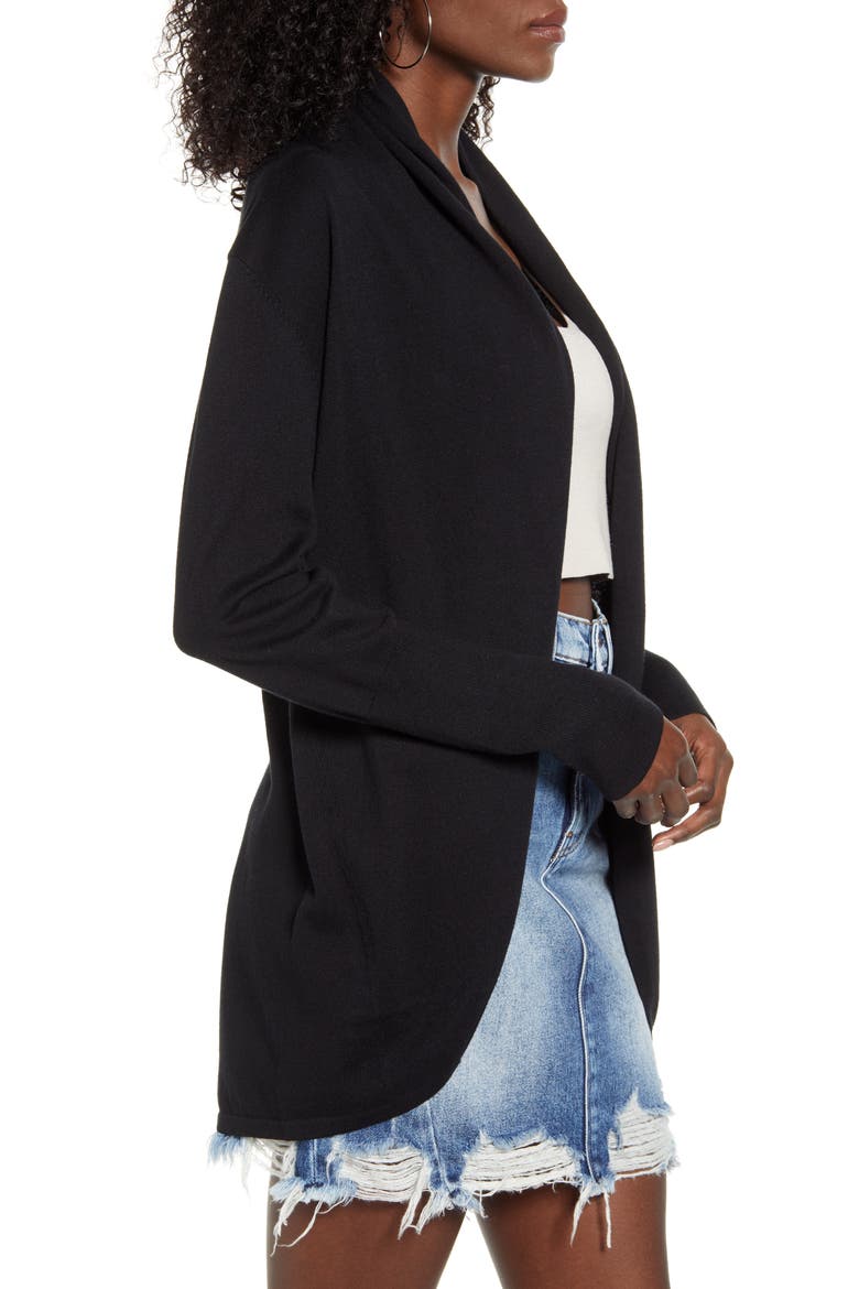 Open Front Cardigan, Alternate, color, BLACK