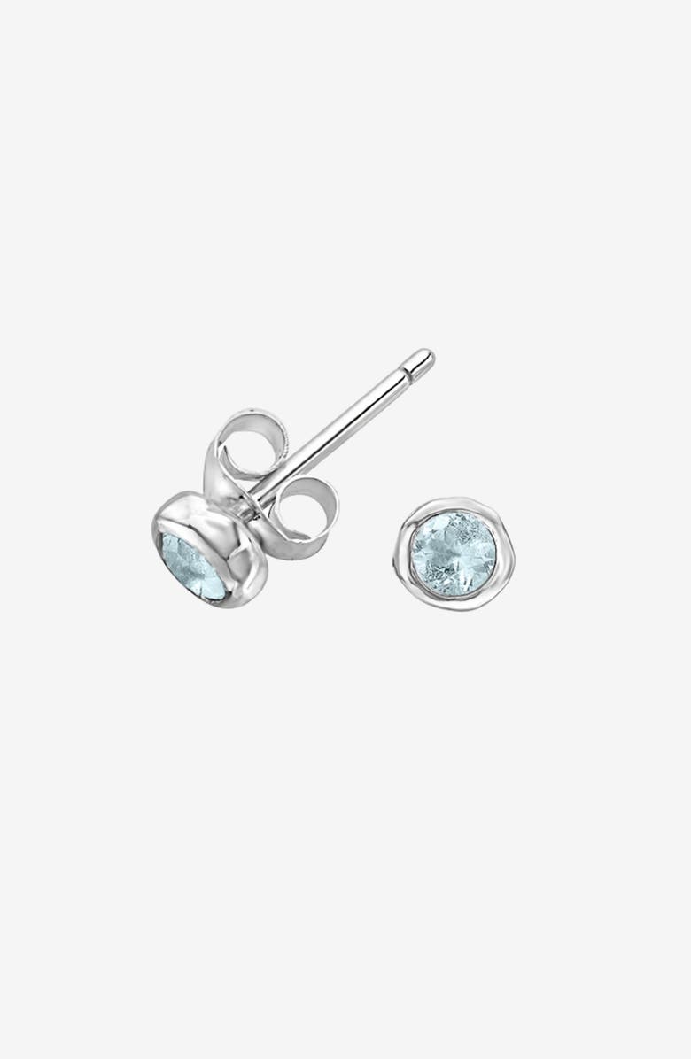 Dower & Hall 3mm Aquamarine Dewdrop Studs, Main, color, Sterling Silver