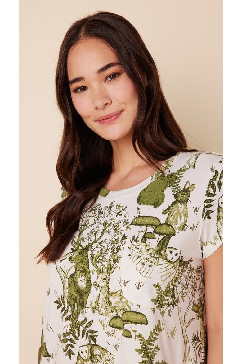 Pima Knit Short Sleeved Sleep Shirt, Alternate, color, Woodside