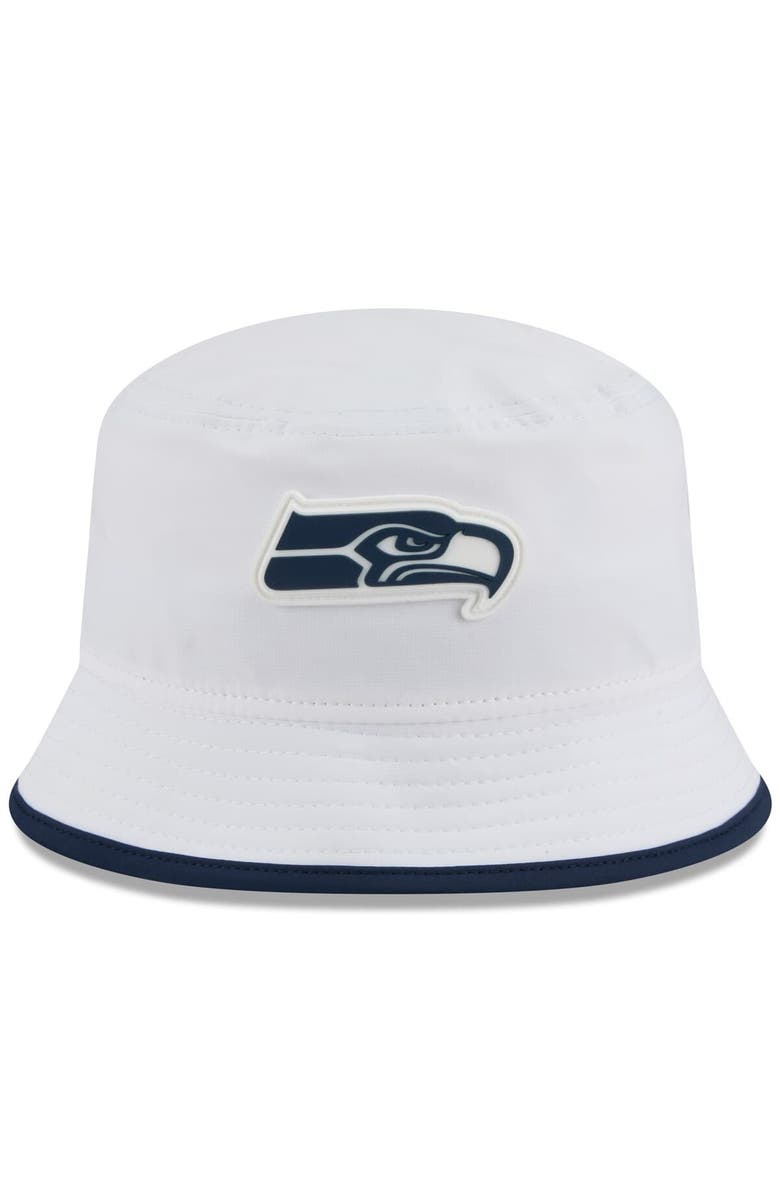 New Era Men's New Era  White Seattle Seahawks 2025 NFL Training Camp Stretch Bucket Hat, Alternate, color, White