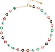 EYE CANDY LOS ANGELES Heart & Eye Enamel Necklace
