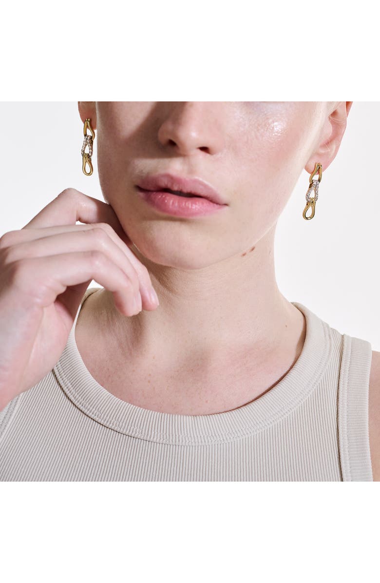 John Hardy Surf Pavé Diamond Link Drop Earrings, Alternate, color, Gold