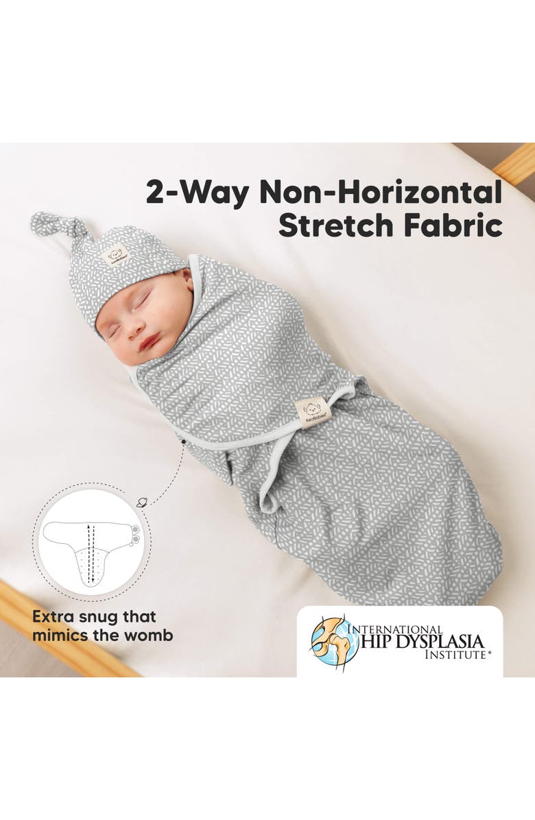 KeaBabies 3-Pack Soothe Swaddle Wraps with Knot Hats, Alternate, color, Nordic