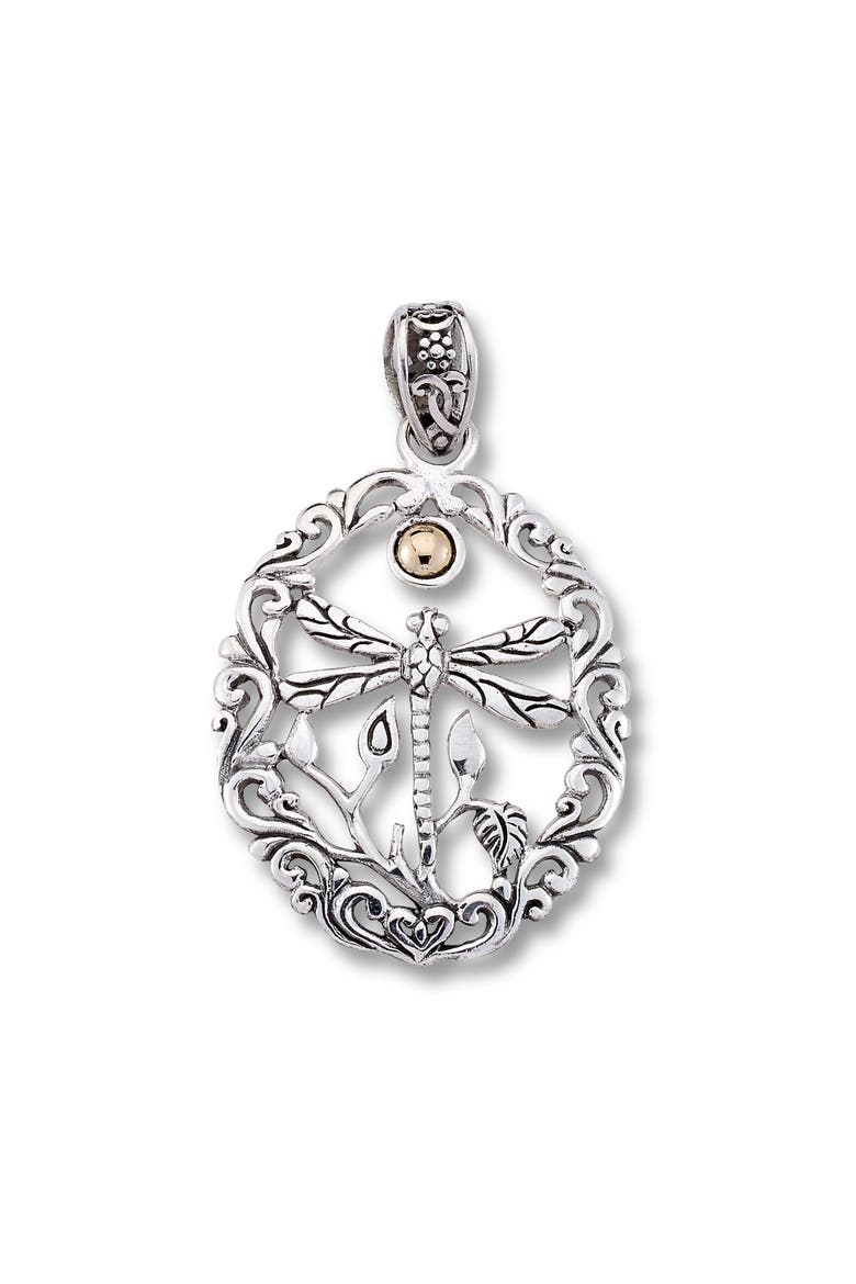 Filigree Dragonfly Pendant, Main, color, SILVER AND GOLD