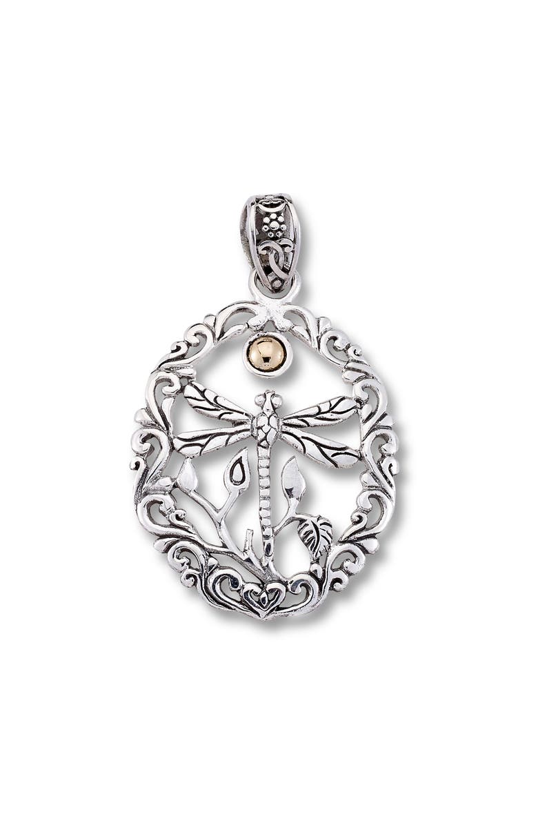 SAMUEL B. Filigree Dragonfly Pendant, Main, color, Silver And Gold