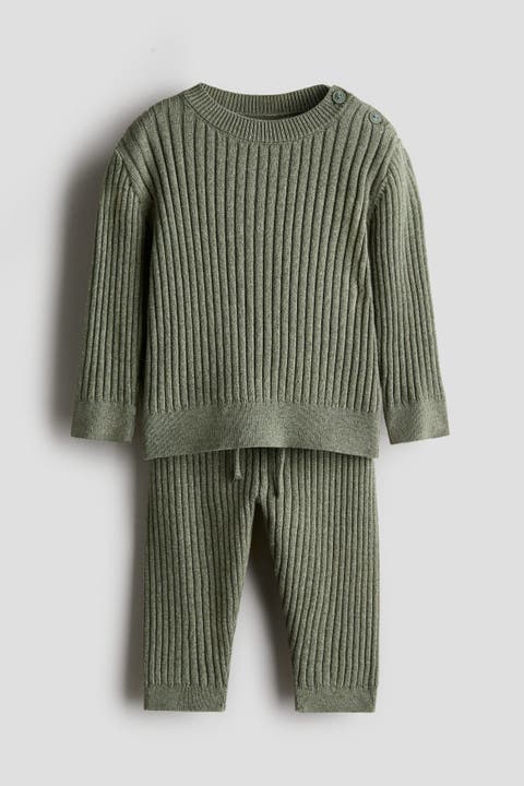2-piece Wide-rib Cotton Set