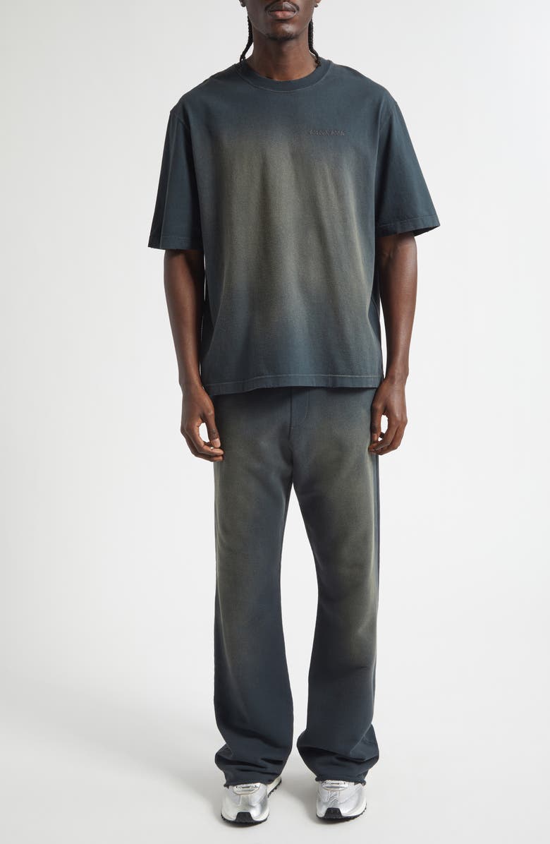 Golden Goose Gender Inclusive Journey Garment Dyed Logo T-Shirt, Alternate, color, Bleached Washed Black