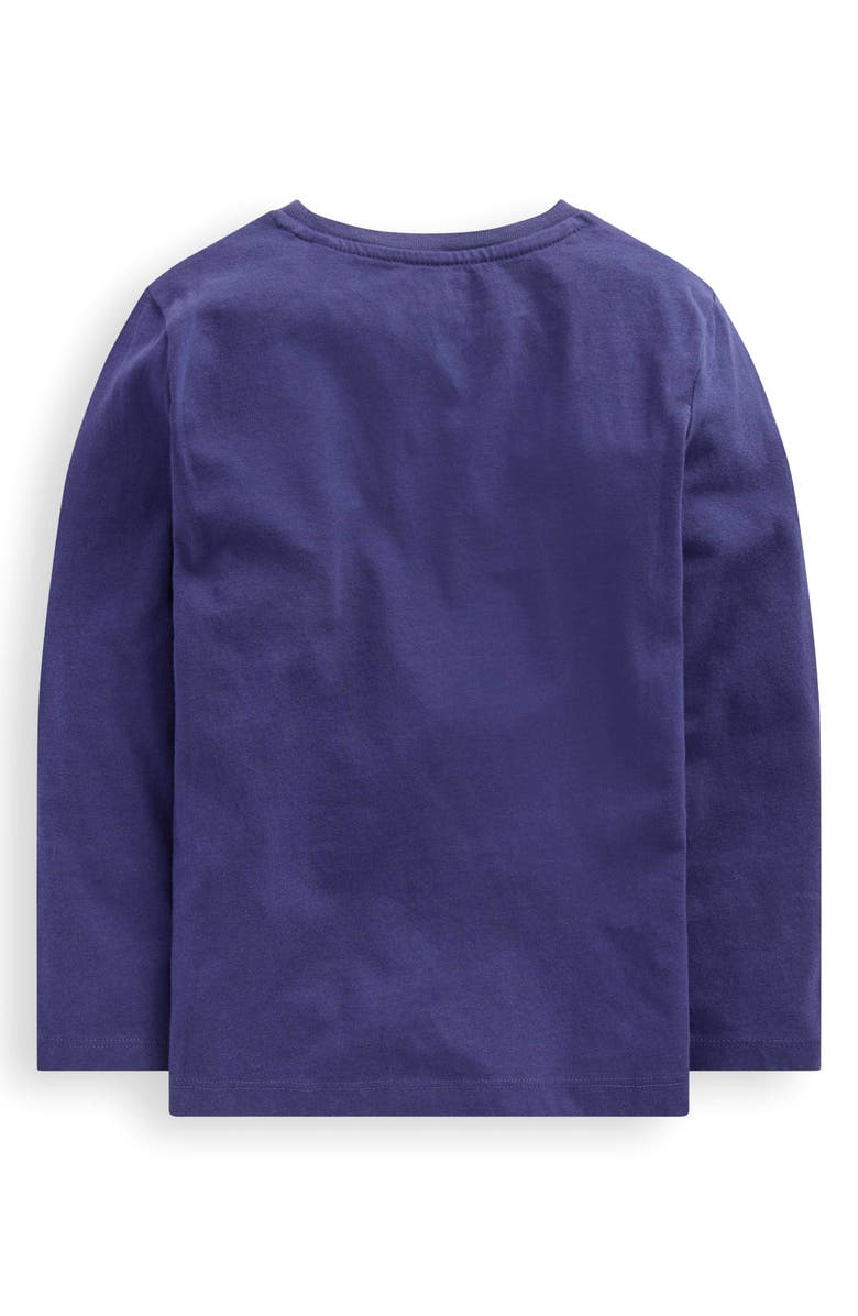 Mini Boden Kids' Halloween Cauldron Glow in the Dark Cotton Graphic Pocket T-Shirt, Alternate, color, Canary Yellow Owls