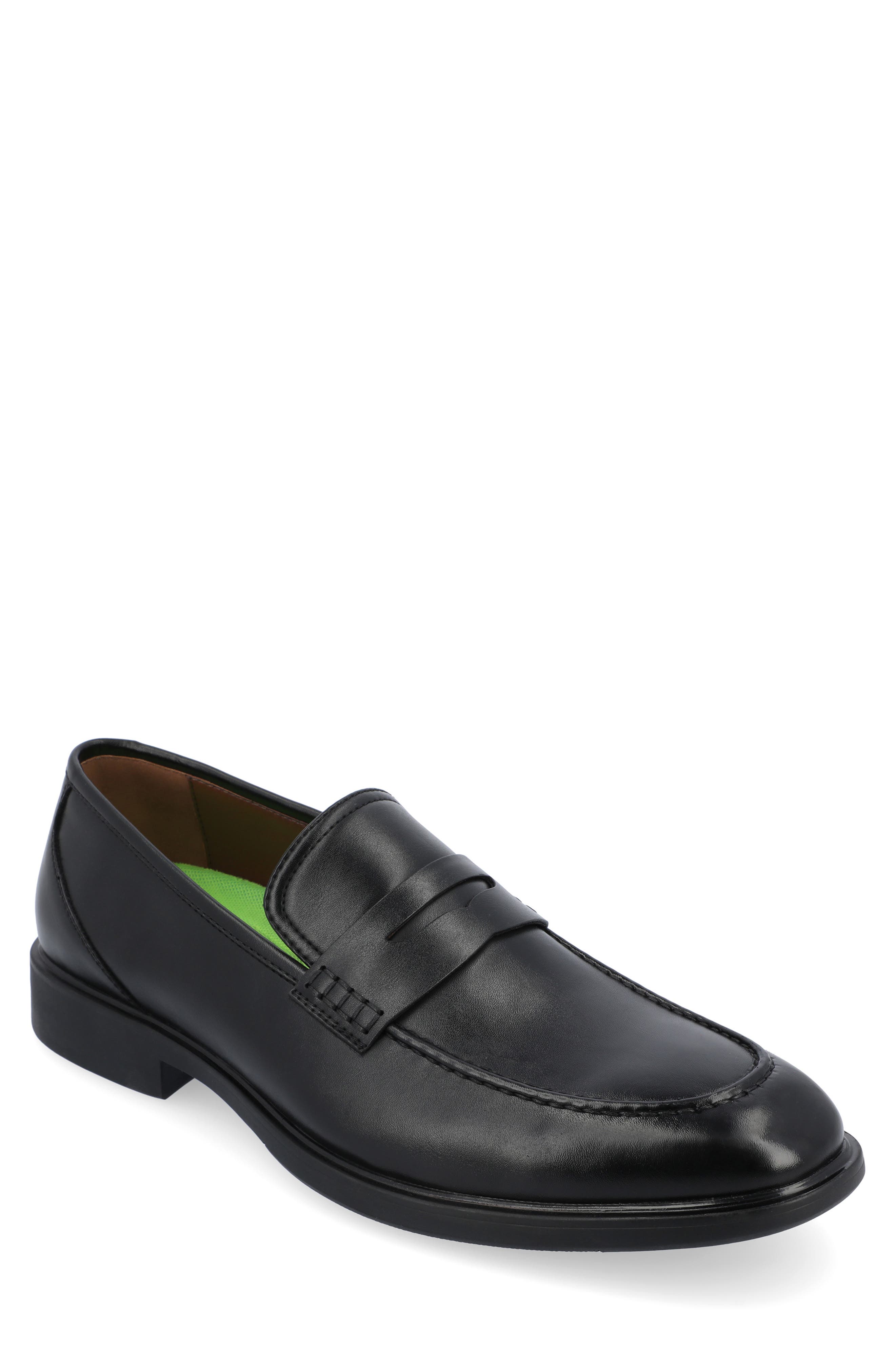 Keith Vegan Leather Penny Loafer, Main, color, BLACK