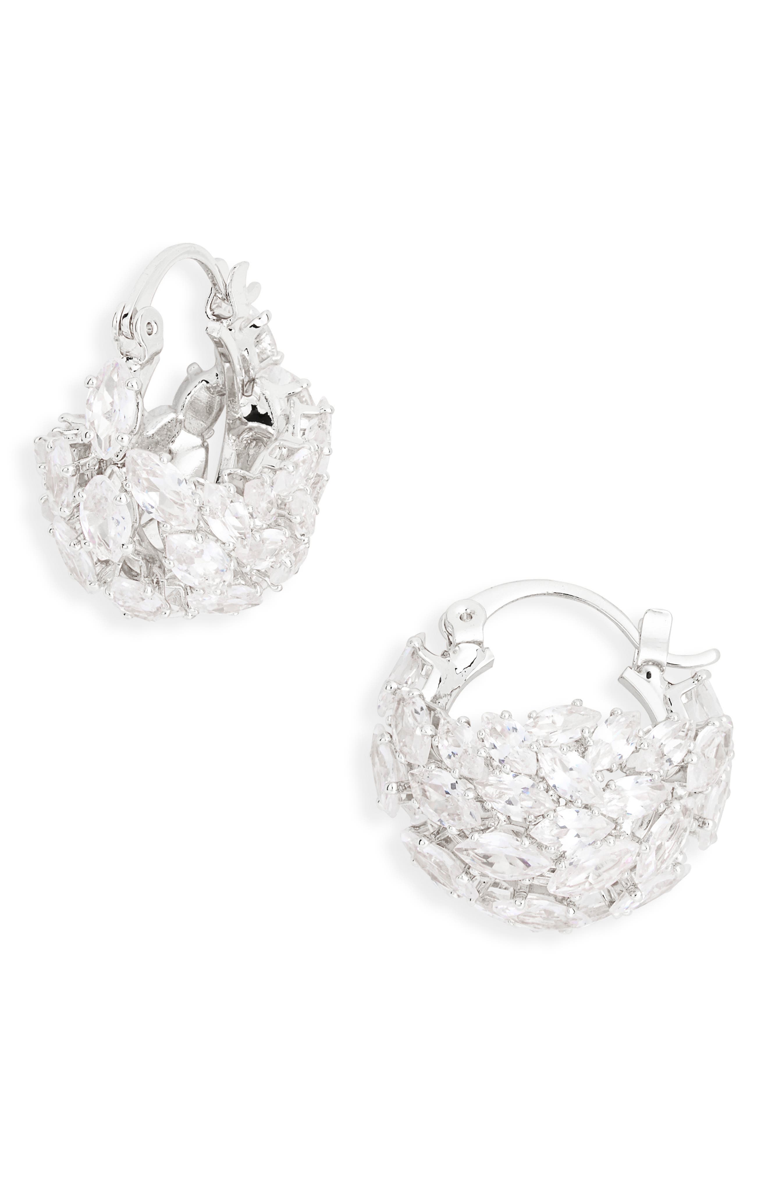 Tasha Mixed Stone Pavé Huggie Hoop Earrings