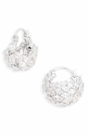 Tasha Mixed Stone Pavé Huggie Hoop Earrings