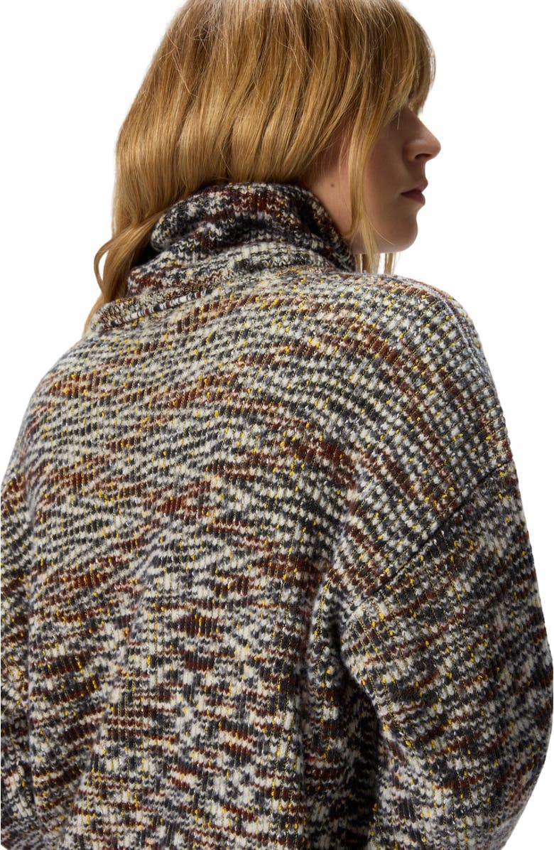 Missoni High-neck Flame Knit Sweater, Alternate, color, Black 
Brown