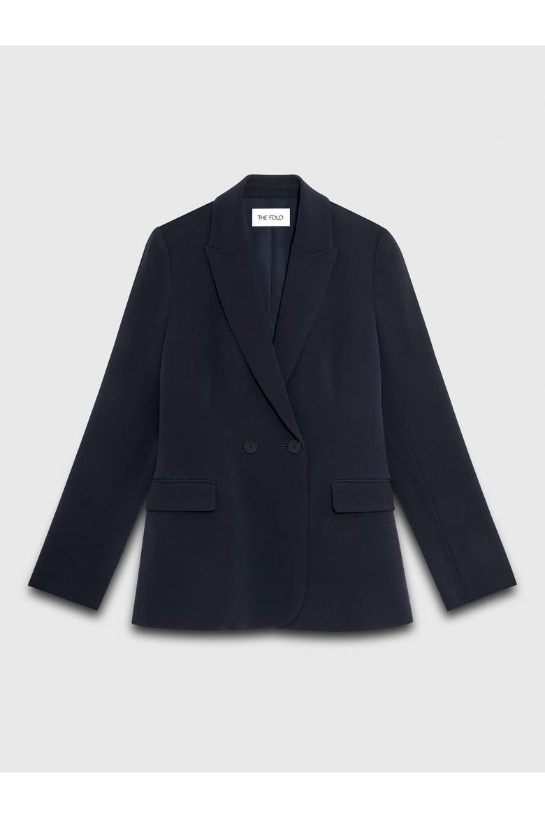 Double-Breasted Tailored Blazer, Alternate, color, Navy