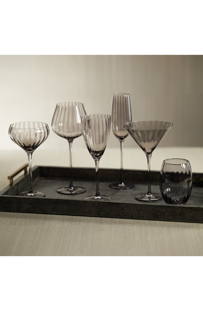 Zodax Malden Optic Set of 4 Champagne Flutes, Alternate, color, Gray