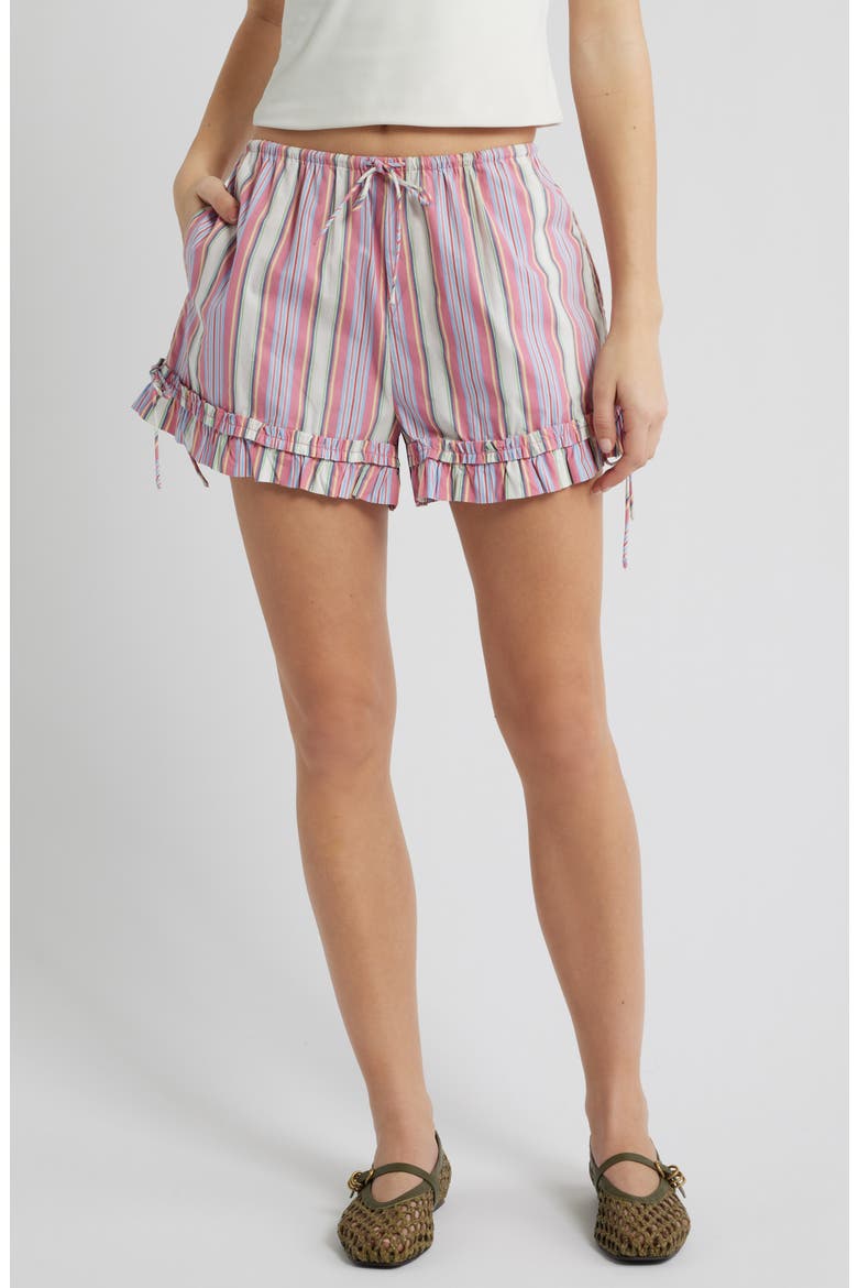 Mafalda Frilly Tie Bloomer Organic Cotton Shorts, Main, color, PINK