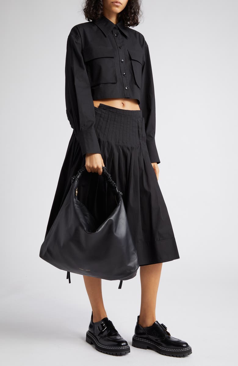 Proenza Schouler Large Drawstring Leather Hobo, Alternate, color,