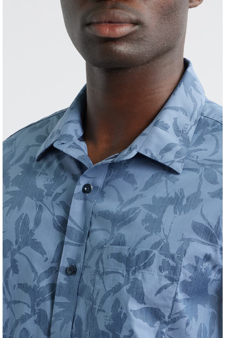 Island Ambush Short Sleeve Button-Up Shirt, Alternate, color, BERING SEA
