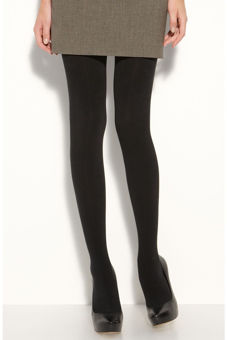 Donna Karan 'Luxe Layer' Tights, Main, color, BLACK