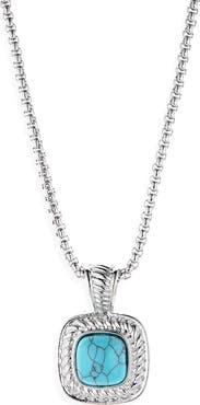 NATASHA Faux Turquoise Pendant Necklace