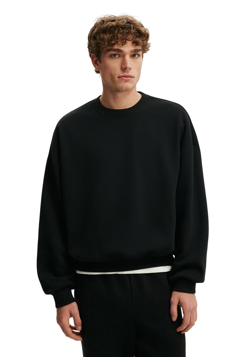 Men's Relaxed Crew Sweater, Main, color, Black