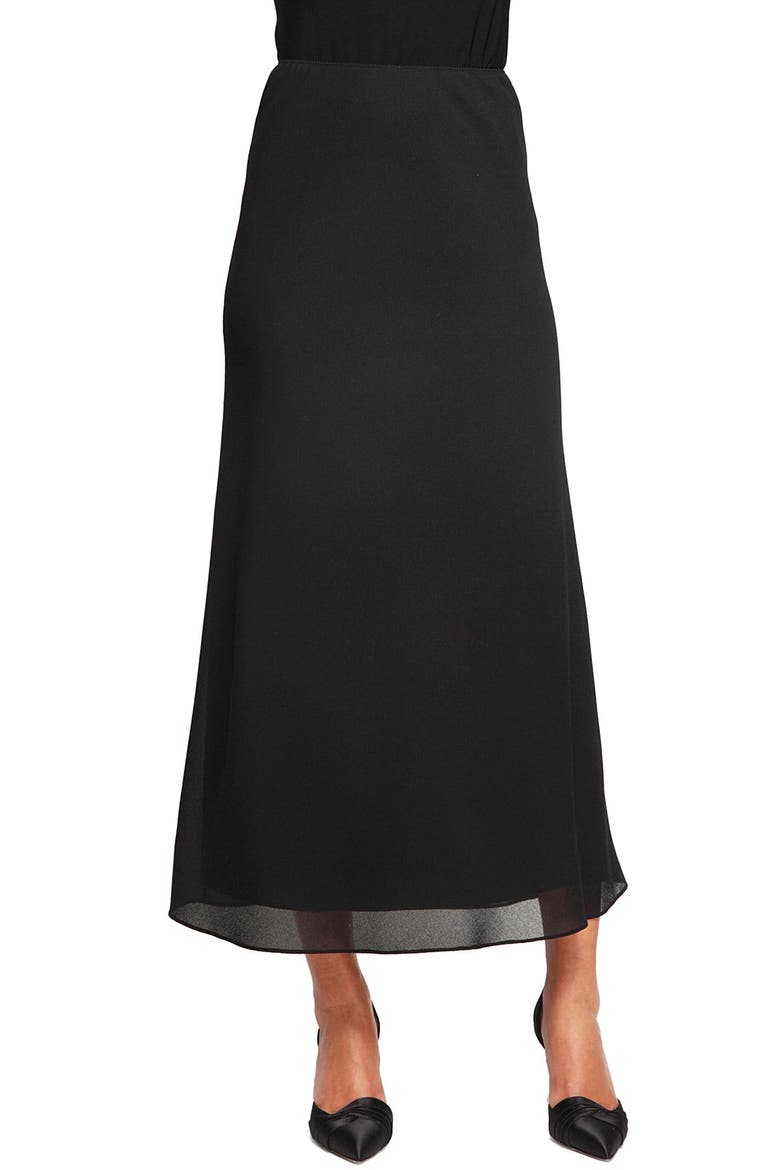 Georgette A-Line Skirt, Main, color, BLACK