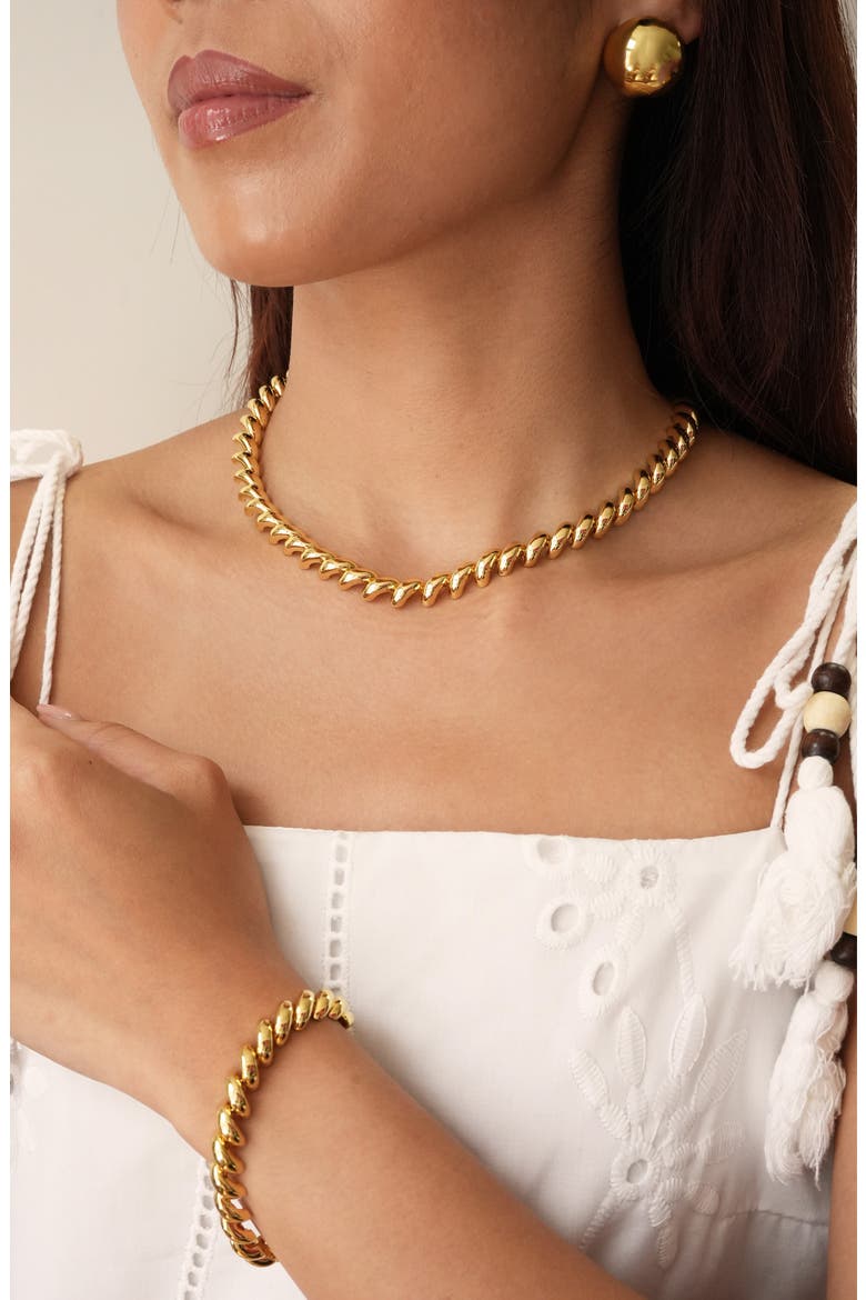 Mini San Marco Chain Bracelet, Alternate, color, GOLD
