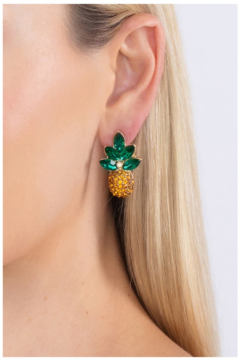 Ananas Pineapple Stud Earrings, Alternate, color, YELLOW