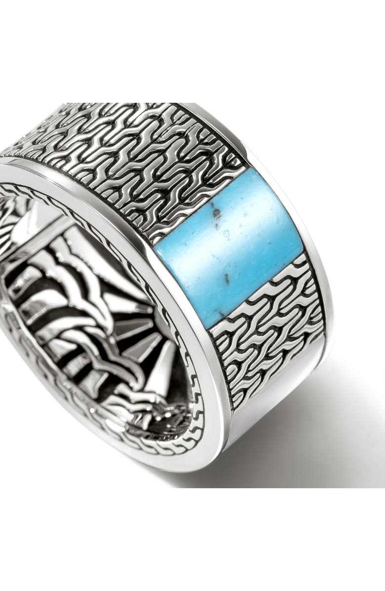 John Hardy Classic Chain Mixed Stone Band Ring, Alternate, color, Blue