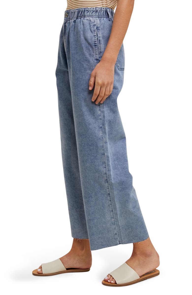 Raw Hem Wide Leg Jeans
