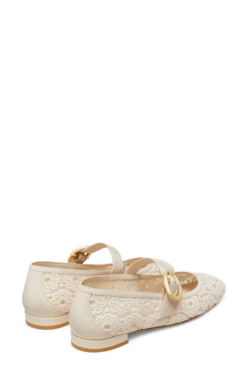 Stuart Weitzman Arabella Cotton Mary Jane Ballerina Flats In Linen