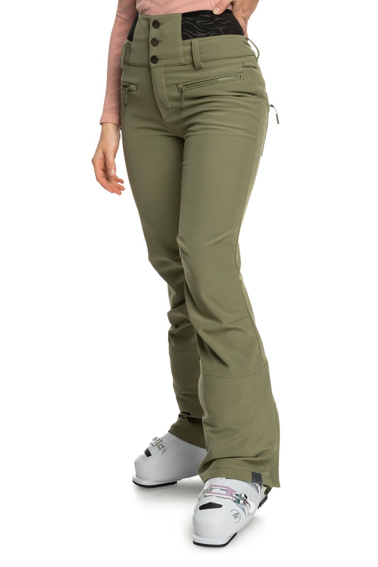 Rising High Waterproof Shell Snow Pants, Alternate, color, DEEP LICHEN GREEN