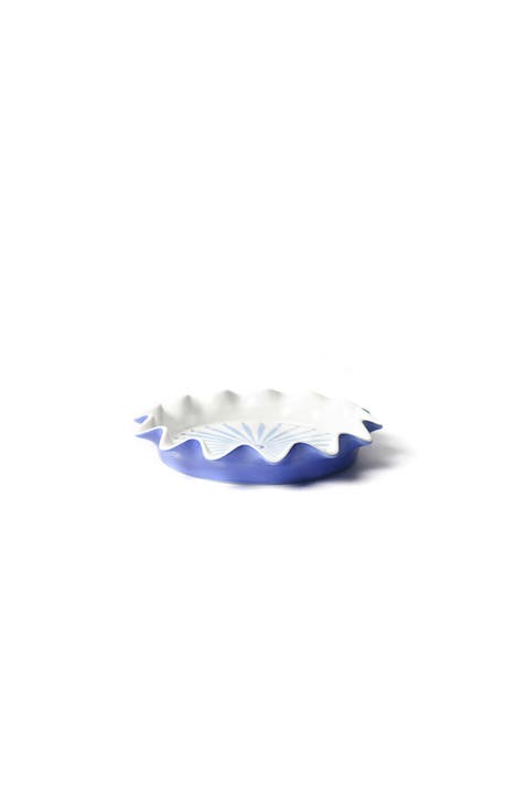 Iris Blue Burst 8 Ruffle Pie Dish