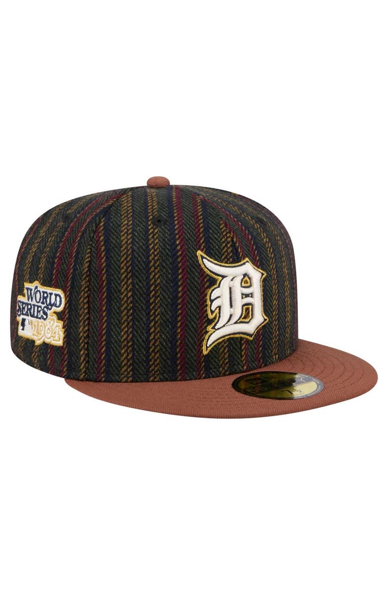 New Era Men's New Era  Brown Detroit Tigers Vintage Herringbone 59FIFTY Fitted Hat, Alternate, color, 