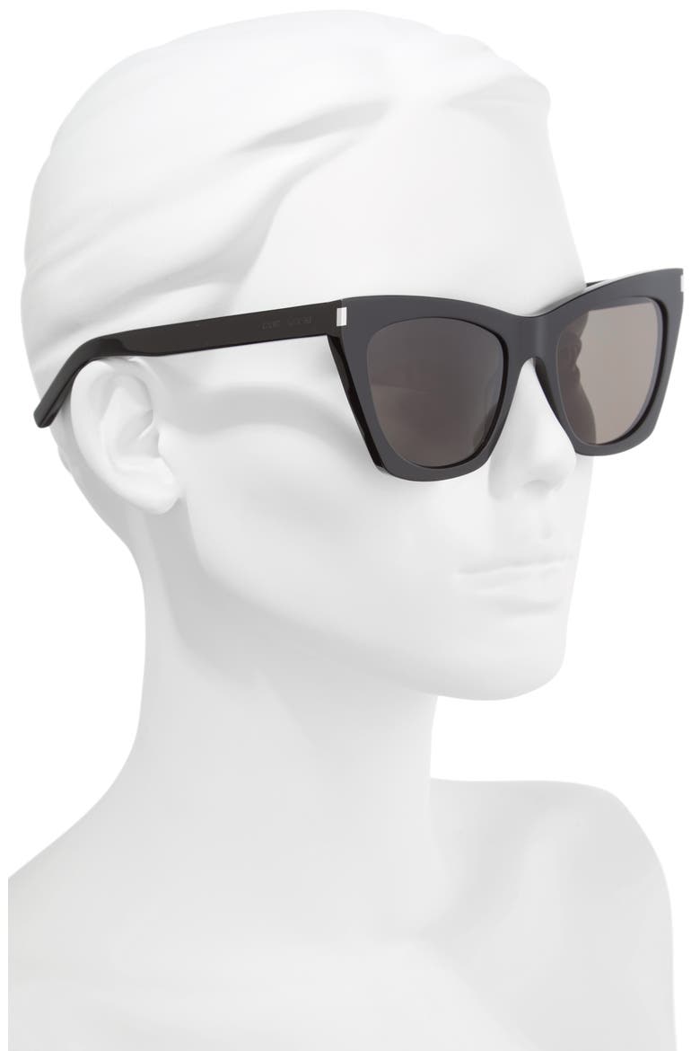 Kate 55mm Cat Eye Sunglasses, Alternate, color, BLACK