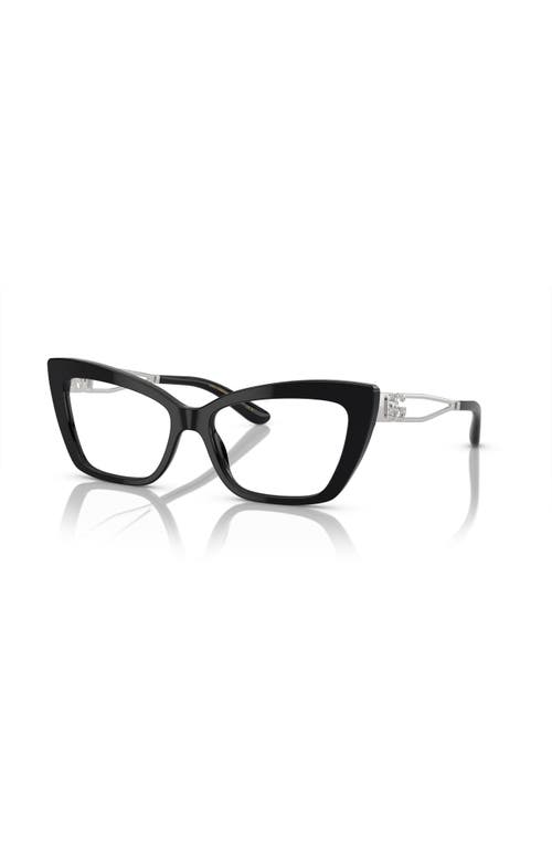 Dolce & Gabbana Dolce&gabbana 53mm Cat Eye Optical Glasses In Black