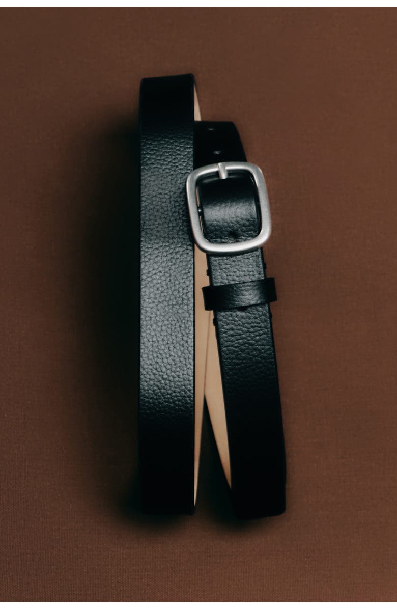 COS Grained-Leather Belt, Alternate, color, Black