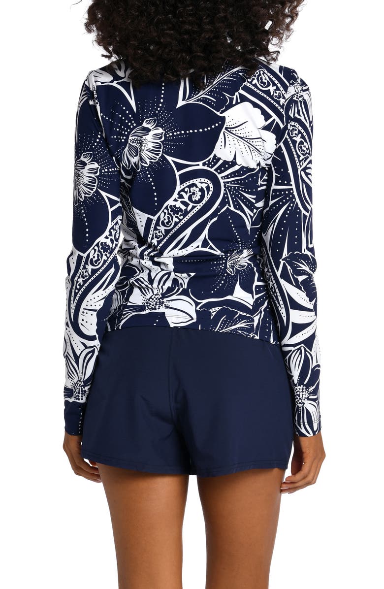 La Blanca Playa Print Half-Zip Rashguard, Alternate, color, 